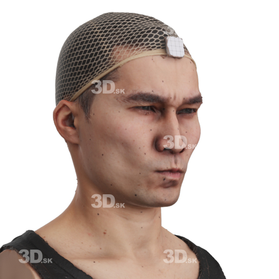 Head Man Asian 3D Phonemes And Emotions