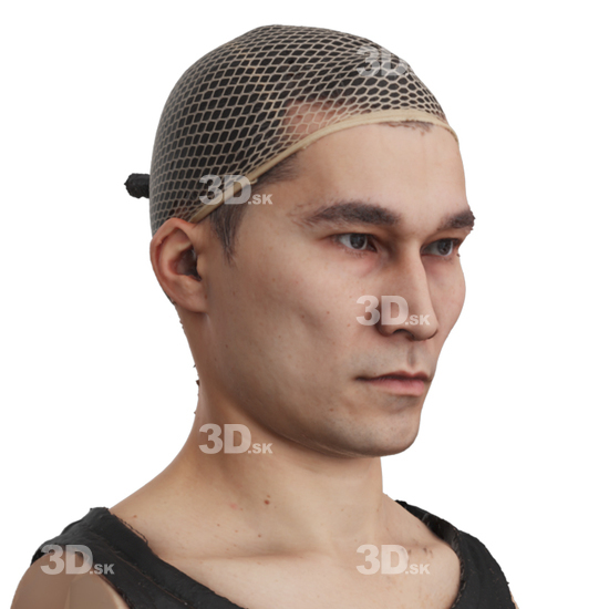 Head Man Asian 3D Phonemes And Emotions