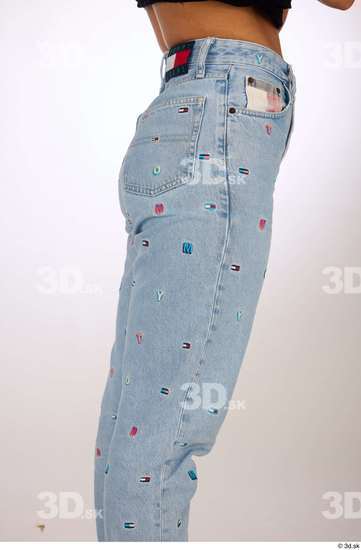 Thigh Woman Casual Jeans Slim Studio photo references