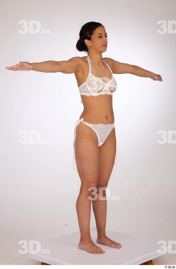 Whole Body Woman Underwear Bra Slim Standing Studio photo references