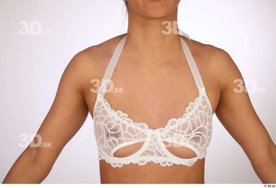 Chest Upper Body Woman Bra Slim Studio photo references