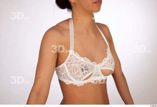 Chest Upper Body Woman Bra Slim Studio photo references