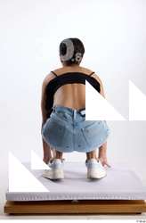 Jimena  1 black ruffled crop top blue jeans casual&hellip;
