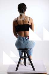 Jimena  1 black ruffled crop top blue embellished jeans&hellip;