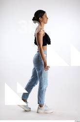Jimena  1 black ruffled crop top blue jeans casual&hellip;
