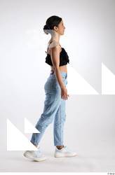 Jimena  1 black ruffled crop top blue jeans casual&hellip;