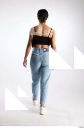 Jimena  1 back view black ruffled crop top blue&hellip;