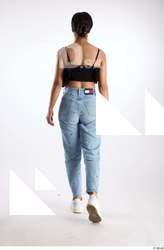 Jimena  1 back view black ruffled crop top blue&hellip;