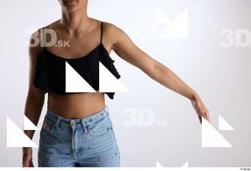 Jimena  1 arm black ruffled crop top casual dressed&hellip;