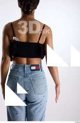 Jimena  1 arm back view black ruffled crop top&hellip;