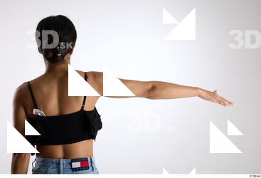 Jimena  1 arm back view black ruffled crop top&hellip;