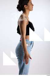 Jimena  1 arm black ruffled crop top casual dressed&hellip;