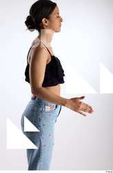 Jimena  1 arm black ruffled crop top casual dressed&hellip;