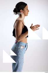 Jimena  1 arm black ruffled crop top casual dressed&hellip;