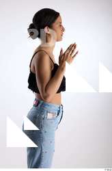 Jimena  1 arm black ruffled crop top casual dressed&hellip;