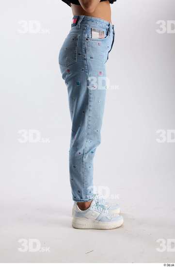 Leg Woman Casual Jeans Slim Studio photo references