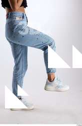 Jimena  1 blue embellished jeans casual dressed flexing lace-up&hellip;