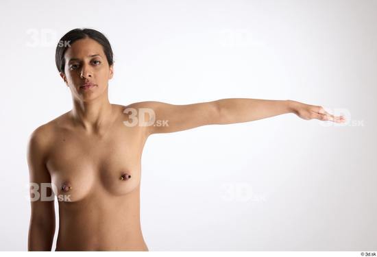 Arm Woman Nude Slim Studio photo references