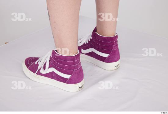 Foot Woman White Casual Shoes Slim Studio photo references