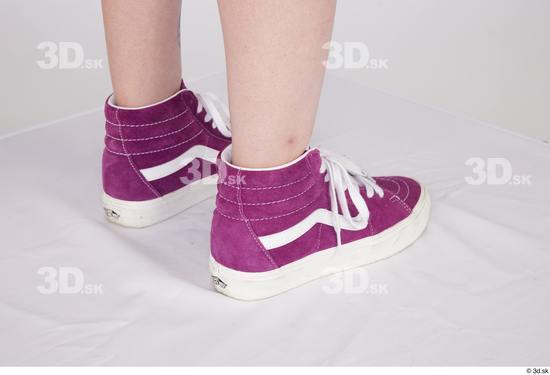 Foot Woman White Casual Shoes Slim Studio photo references