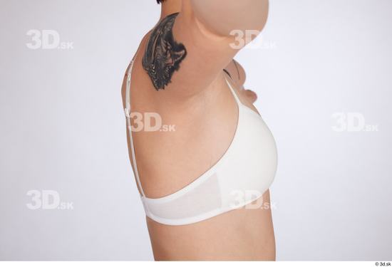 Back Breast Woman White Underwear Bra Slim Studio photo references