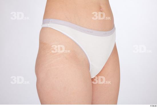 Hips Woman White Underwear Slim Studio photo references