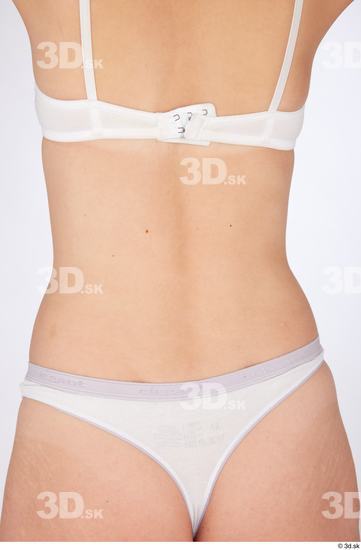 Back Woman White Underwear Slim Studio photo references