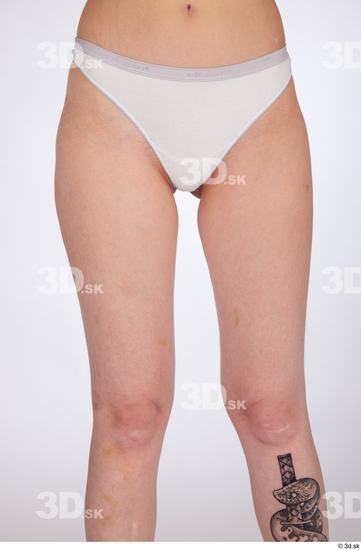 Thigh Woman White Underwear Slim Studio photo references