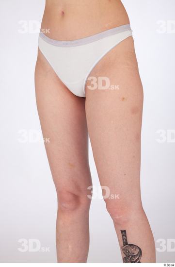 Thigh Woman White Underwear Slim Studio photo references