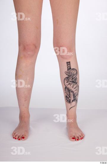 Calf Woman White Nude Slim Studio photo references