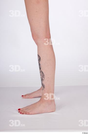 Calf Woman White Nude Slim Studio photo references