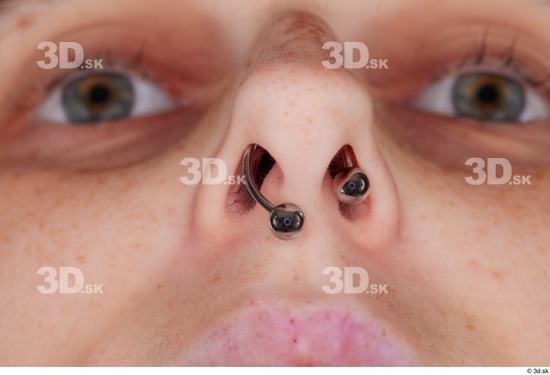 Nose Woman White Piercing Slim Studio photo references