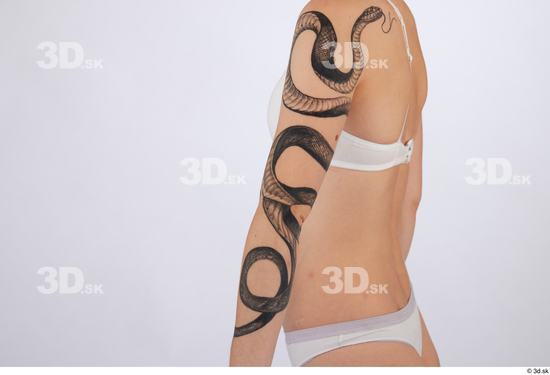 Arm Woman White Tattoo Slim Studio photo references