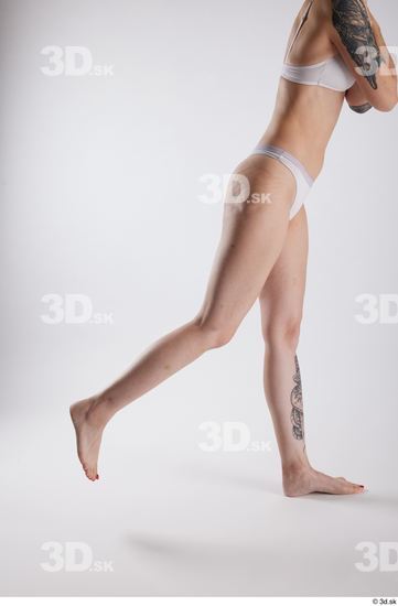 Leg Woman White Underwear Slim Studio photo references