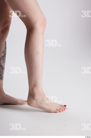 Calf Woman White Nude Slim Studio photo references