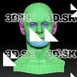 Retopologized 3D Head scan of Viktor SubDivision
