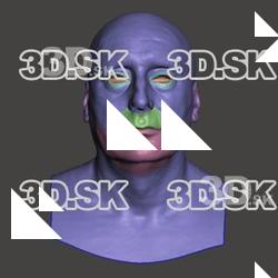 Retopologized 3D Head scan of Milan SubDivision