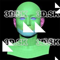 Retopologized 3D Head scan of Hitarashi Hachigoro SubDivision