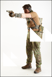  Photos Brandon Davis Pose #1 Aiming Pistol 