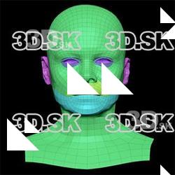 Retopologized 3D Head scan of Raenia Freeman SubDivision