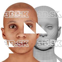 Retopologized 3D Head scan of Aisha Bonobo