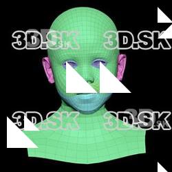 Retopologized 3D Head scan of Emily Wright SubDivision