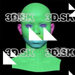 Retopologized 3D Head scan of Senedra Graves SubDivision