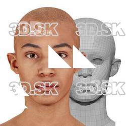 Retopologized 3D Head scan of Purcell Sutton