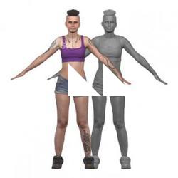 Quisha_Clean_A_Pose_Scan_Clothed