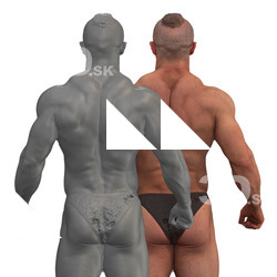 Duncan Raw Flexing Back Muscle Scans