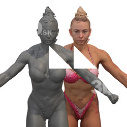 Mona Raw Flexing Shoulder Muscle Scans