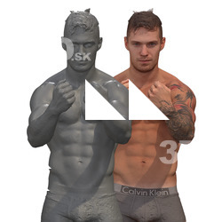 Piero Raw Flexing Chest Muscle Scans