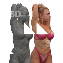 Mona Raw Flexing Torso Muscle Scans