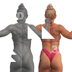 Mona Raw Flexing Back Muscle Scans